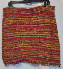 Scoop Womens Crochet Multicolor Mini Skirt Fringe Indie Sz XL Boho 90s Y2K