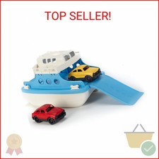 Green Toys Ferry Boat with Mini Cars Bathtub Toy, Blue/White, Standard
