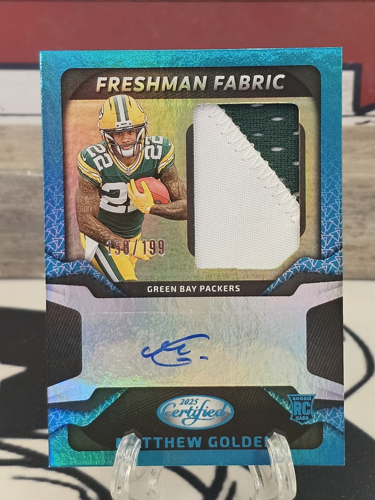 2025 Panini Certified Matthew Golden Freshman Fabric Autograph Mirror Teal /199