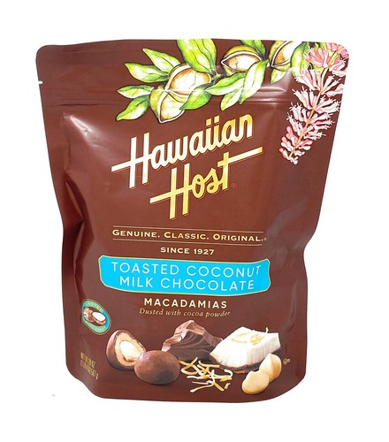 Hawaiian Host Toasted Coconut Milk Chocolate Macadamias- Dusted with Gourmet ...