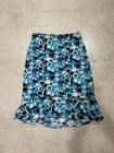 Suzie Where Blue Black White Geometric Skirt Ruffled Hem Size Large — photo 1
