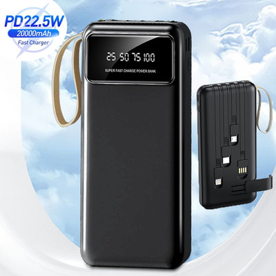66W Tragbare 30000mAh Powerbank Dual USB Schnellladegerät Akku Pack für Handy