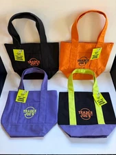 Trader Joes Mini Canvas Tote Bag x 4 Halloween Set Of Four Bags In Hand NWT New