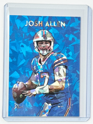 Josh Allen Limited Edition Artist Signed ''Buffalo Bills'' Refractor Card 1/1