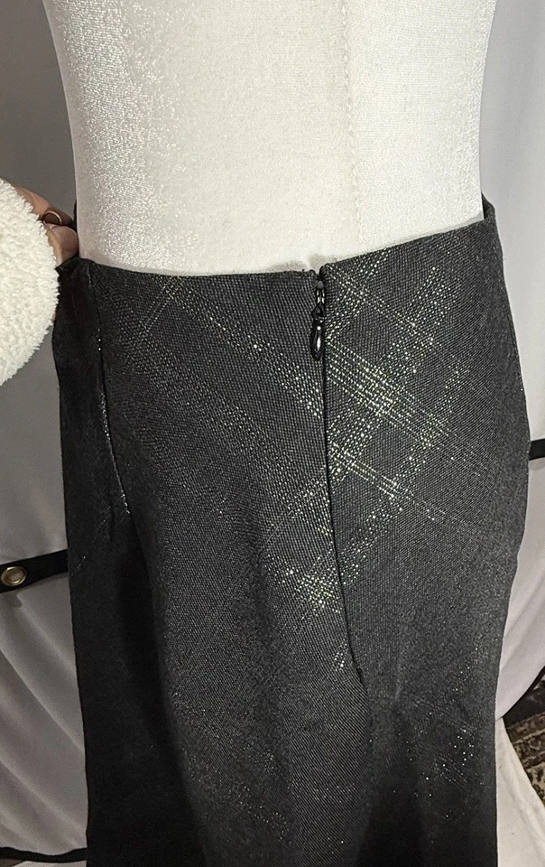 Falda Jones New York Signature Fit & Flare Negra Metálica Patrón A Cuadros TALLA 10 Foto 3 de 4
