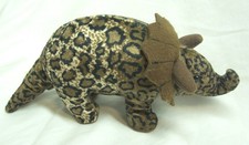 VINTAGE 1997 Just Friends Brown TRICERATOPS DINOSAUR 8" Plush Stuffed Animal Toy