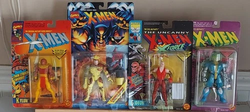 Vintage 1990's Lot Of (4) Marvel X-Men Action Figures on cards, Brand New!