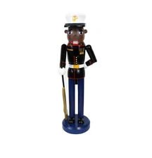 Genuine U.S. Marine Corps 12" Nutcracker African American "Parade Rest"