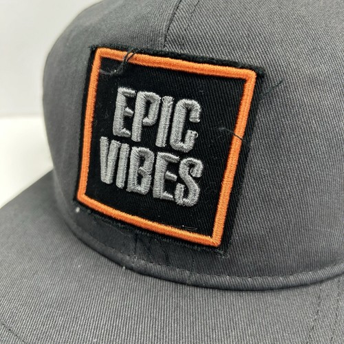 Old Navy Epic Vibes Baseball Cap Hat Snapback Adjustable Gray Patch Embroidered - Picture 2 of 6