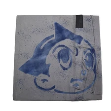 Astro Boy Graffiti Art Upcycled Distressed Fabric Blue 05/ 09 Wall Art 18 x 18