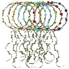 8 Pieces Party Festival Vacation Wedding Bridal Boho Flower Girl Crowns Tiara...