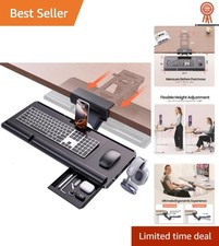Upgraded Ergonomic Keyboard Tray Under Desk, Adjustable Sliding Keyboard Plat...