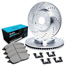 Front Brake Kit Fits 2013-2018 Lexus ES300h Drilled Slotted Ceramic