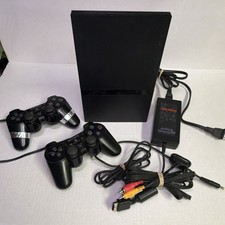 Sony PlayStation 2 Slim Console - Controller, Cords  One game - TESTED  Works