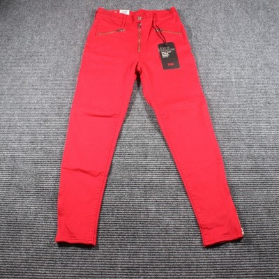 Levi s Mile High Super Skinny Ankle Jeans W27 L26 Red Zip Hem NWT