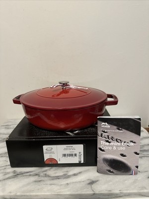 Staub Chistera 28cm 3.70L Cerise Braisere New NIB Deep Skillet Side Handles