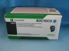 LEXMARK 80C1XC0 Extra High Yield Return CYAN Toner Print Cartridge CX510