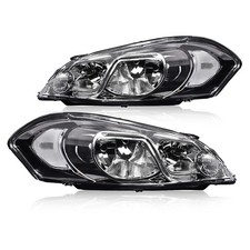 Headlight Assembly for 2006-2016 Chevy Impala 2pc Clear Lens Chrome Housing