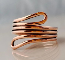 Solid Pure Copper Minimalist Healing Ring, Handmade, Unisex, Wrap Ring