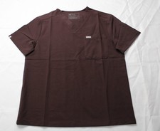 Figs Women's Short Sleeve Catarina One-Pocket Scrub Top JT8 Brown Medium