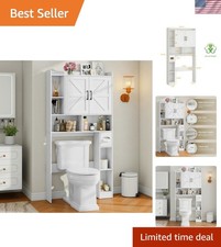 Over The Toilet Storage Cabinet, Farmhouse Storage Cabinet Over Toilet with 2...