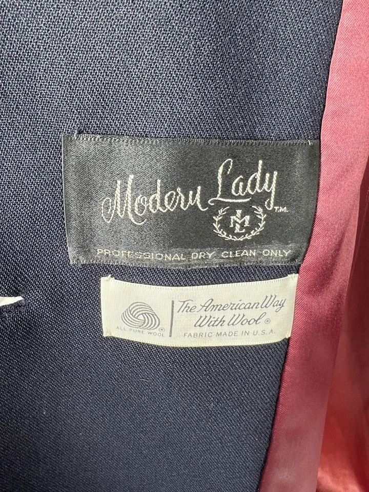 1960's 1950s Vintage Coat WOOL MINK FUR Collar Jacket Women Double Breasted Mod - Image 4 of 4