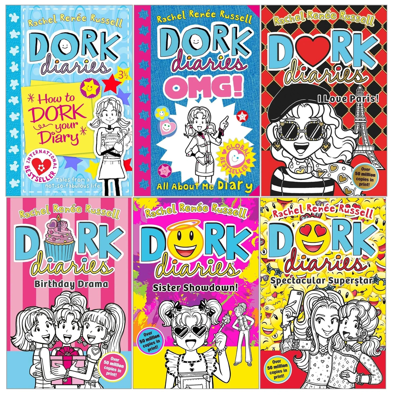 Rachel Renee Russell Dork Diaries Series 6 Books Collection Set Birthday Dram - Image 6