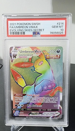 Pokemon Evolving Skies Umbreon PSA 10 GEM MINT Card #214 Secret Rare