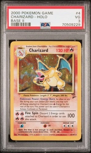 2000 Pokemon Base Set 2 Charizard #4 Holo PSA 3