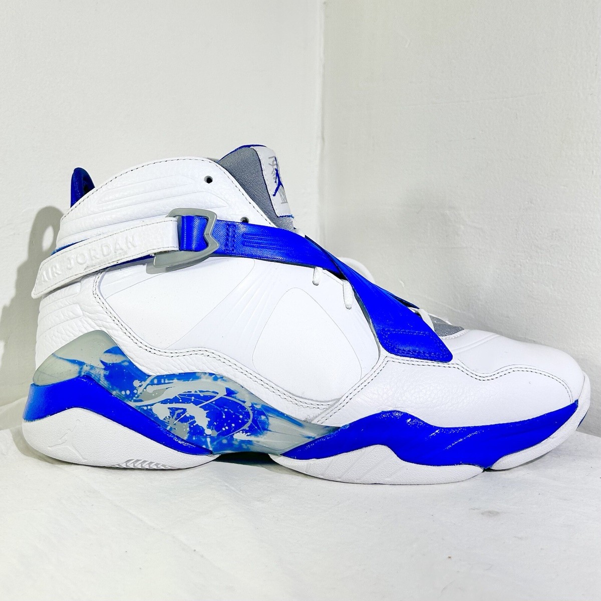 Nike Air Jordan 8.0 Size 11 White/Royal Blue/Silver (467807 Nike Air Jordan 8.0 Size 11 White/Royal Blue/Silver (467807