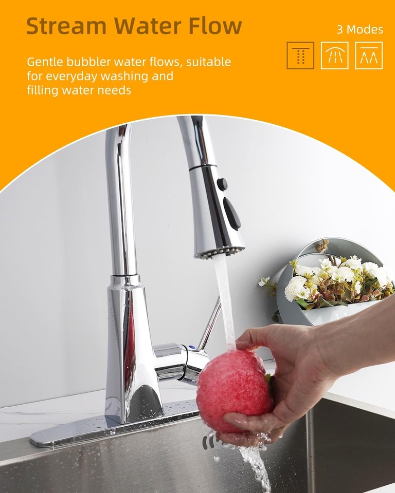 Kitchen Faucet Head Replacement, 3Function Kitchen Sink Faucet Parts