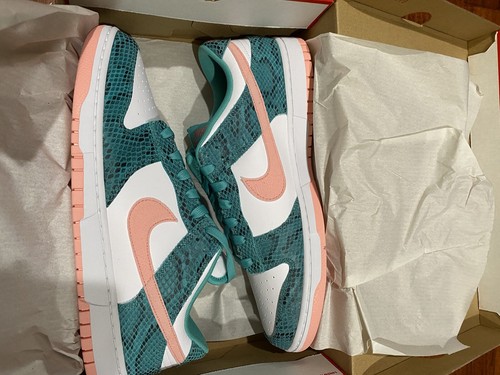 dunk low washed teal snakeskin shirt