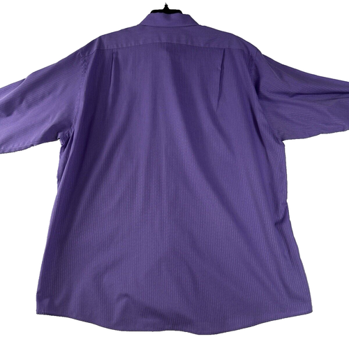 Van Heusen Dress Shirt - 17 1/2, 32/35, Classic Fit, Satin Stripe, Purple - Picture 6 of 8