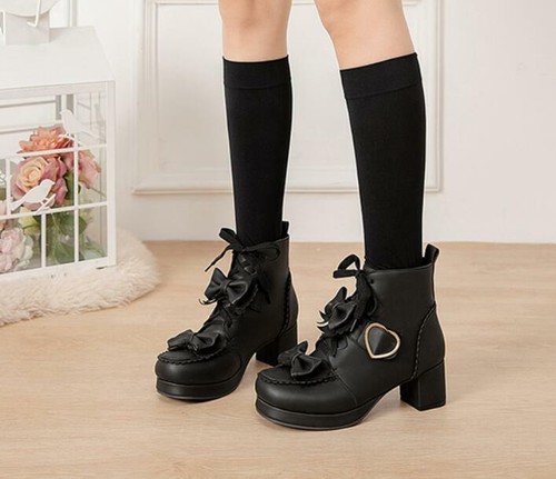 Autumn Lolita Boots Female Japanese Bow 