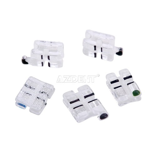 Soporte de ortodoncia dental brackets monocristalino zafiro rojo/adhesivo adhesivo adhesivo - Imagen 5 de 29