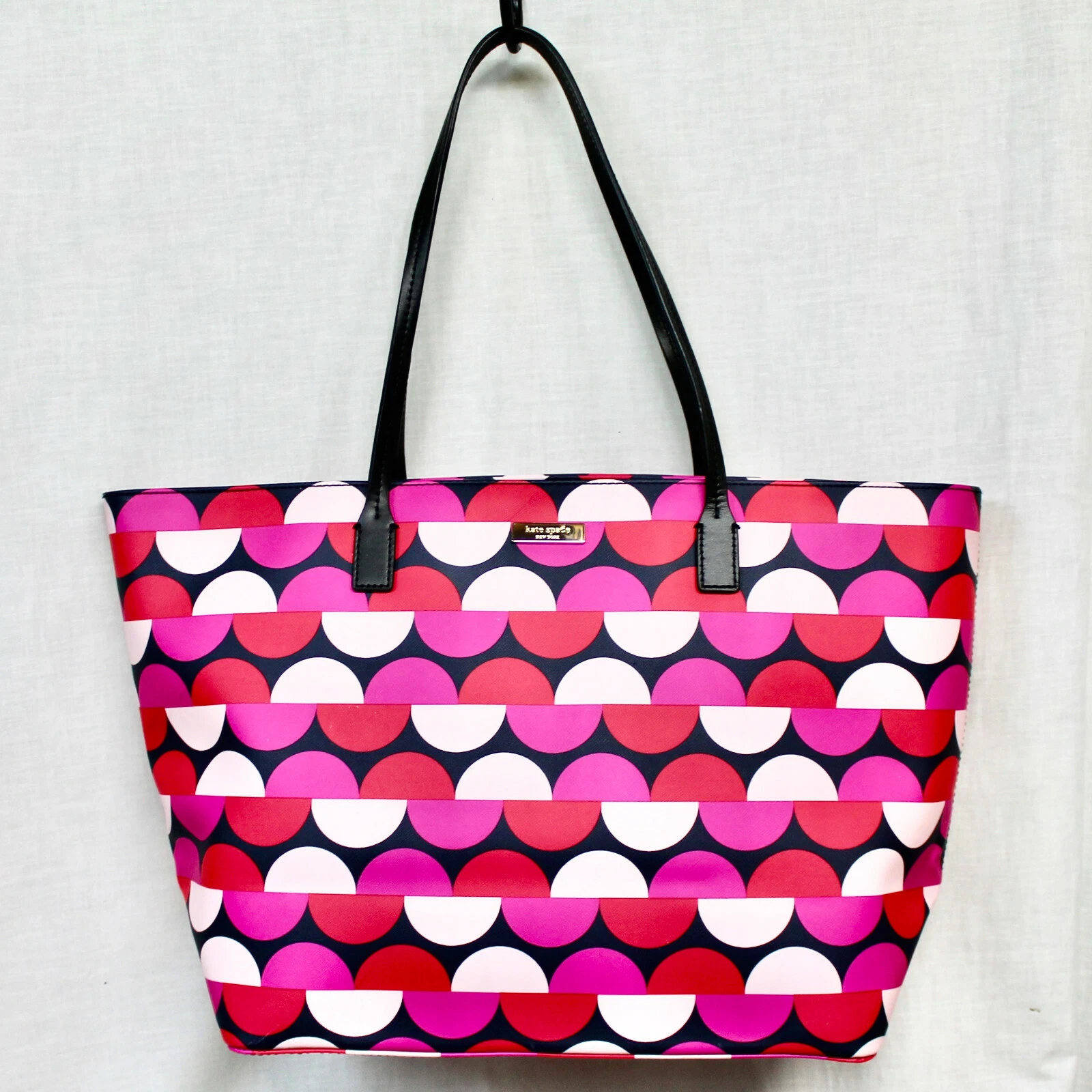 Borsa KATE SPADE Shore Street Margareta rosa vivace Snapdragon nera tote bag WKRU4046