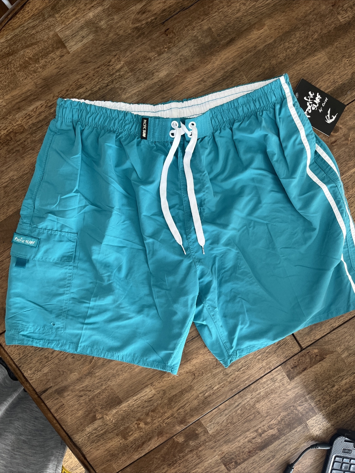 Pacific Surf By Exist Mens Swim Trunks 3XL Jade Color Swimming Shorts