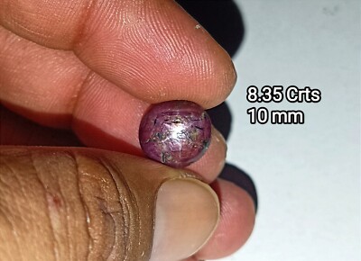 8.35 Crts 10 mm 6 Rays Red Star sapphire Indian Natural Star Ruby Cabochon