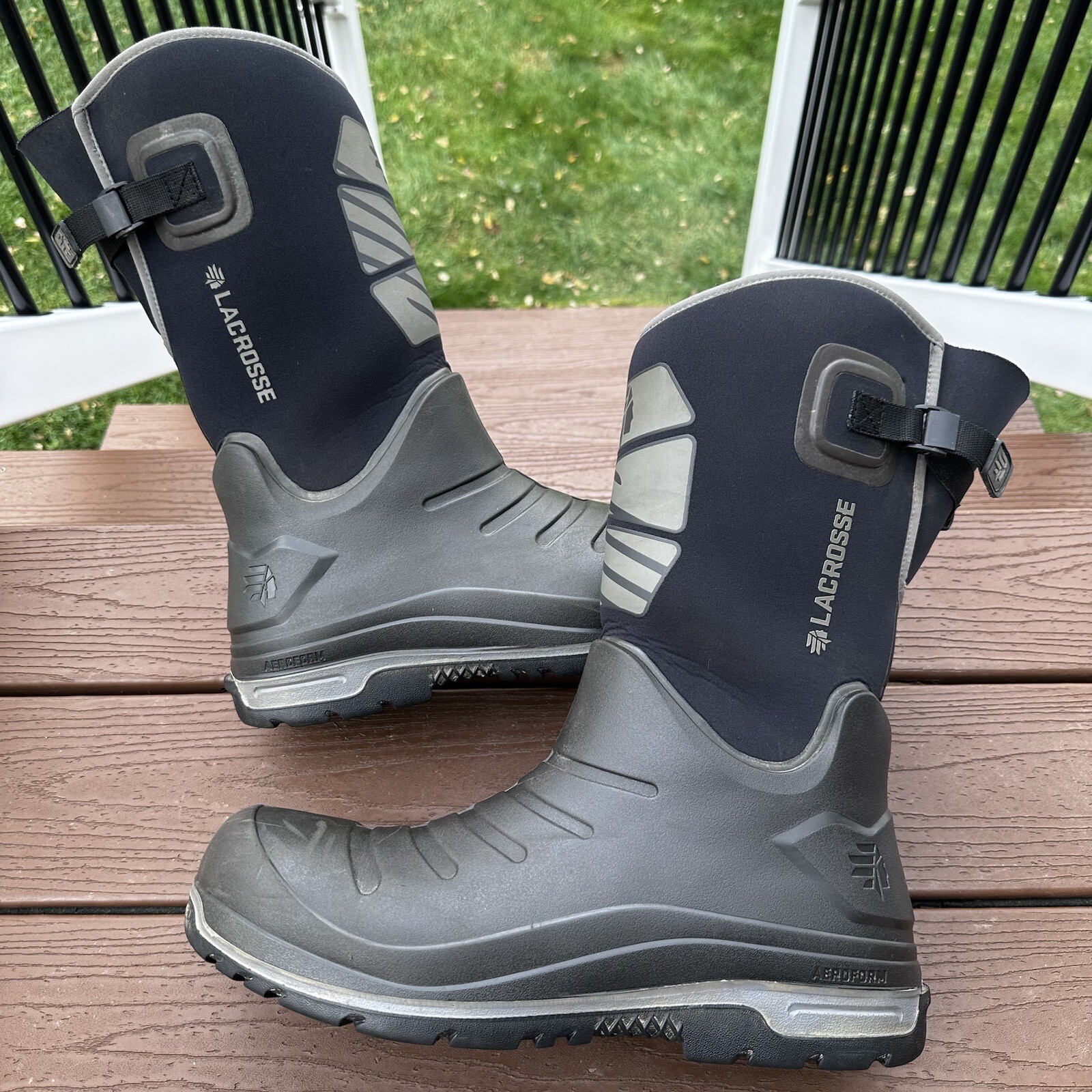 Lacrosse Aero Insulator Polyurethane Outdoor 14” Boots Black Gray Men’s