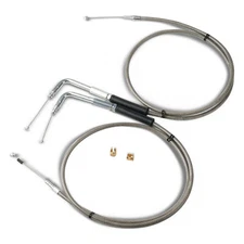 Stainless Steel Throttle and Idle Cable Set fits Harley Davidson 42" 56579-02A