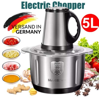 Fleischwolf 5L Küchenfleischwolf Edelstahl elektrischer Fleischwolf 3 Tasten DHL
