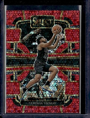 2023-24 Panini Select #6 Cameron Thomas Red Disco Prizm /49 Nets