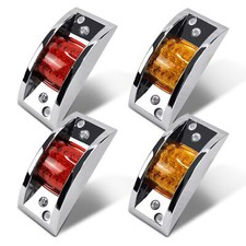 Sealed Side Marker Clearance Light Chrome Mount LED Trailer Tail Light for Tr...