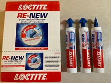 CASE OF 12 LOCTITE RE-NEW Kitchen & Bath White Caulk - Easy to Apply - 9.5 oz