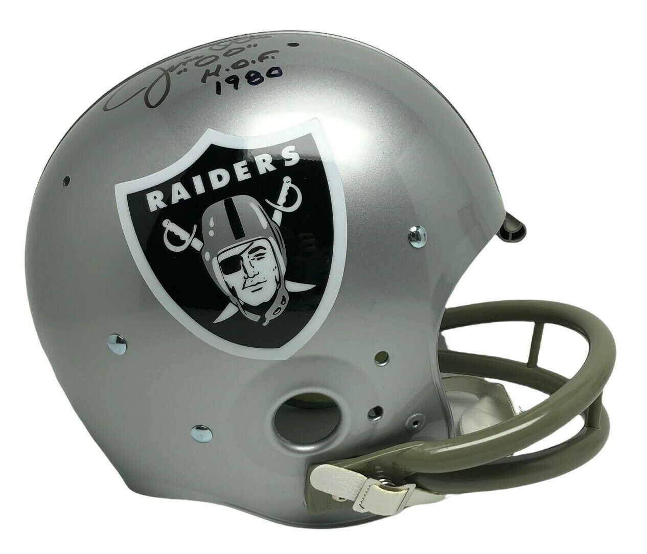 Jim Otto Autographed Signed Oakland Raiders F/S TK-Suspension Helmet w/ "HOF 1980" BAS Beckett Witnessed 