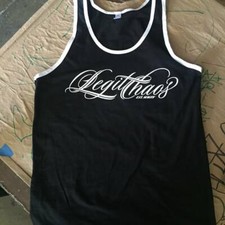 Image of Legit Chaos Boss Tank Top Black with White Trim Sizes S, M, L - Free Shipping