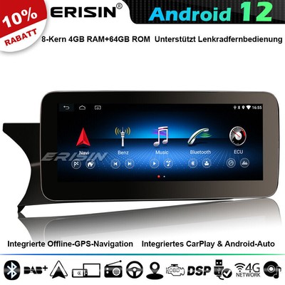 10.25'' CarPlay Android 13 IPS Autoradio GPS TPMS Mercedes Benz C-Klasse W204 NTG