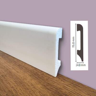Battiscopa Passacavo Eternal Parquet - Fibra Di Legno Compatta, 80x15 Cm, Colore Bianco - Foto 4