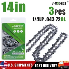 3PCS 14inch Chainsaw Chains 1/4"LP .043" 72DL Fit Stihl 71PM3 72, 3670 005 0072