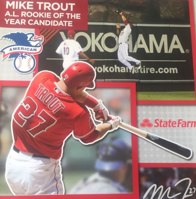 MIKE TROUT 18" x 24" POSTER - ROOKIE OF THE YEAR - LOS ANGELES ANGELS